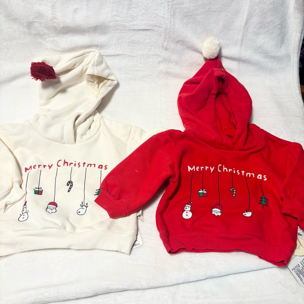 Mini Tianshi Baby Christmas Hoodies (Set of 2) – Approx. 3-6 Months